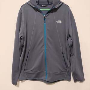 The North Face Men's Mountain Athletics Full Zip Tech Fleece Hoodie Gray Blue